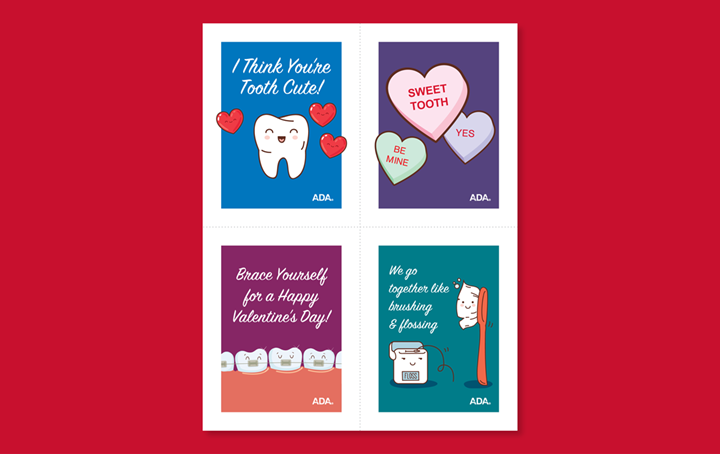 Valentine Cards Tooth Cute