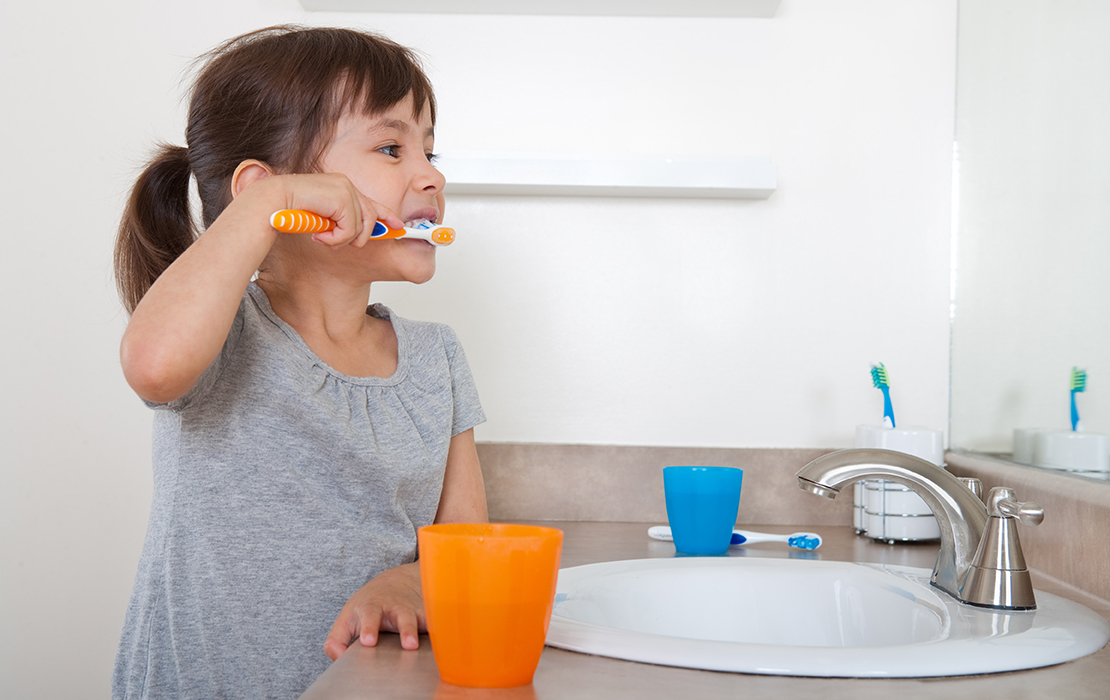 Child consuming toothpaste