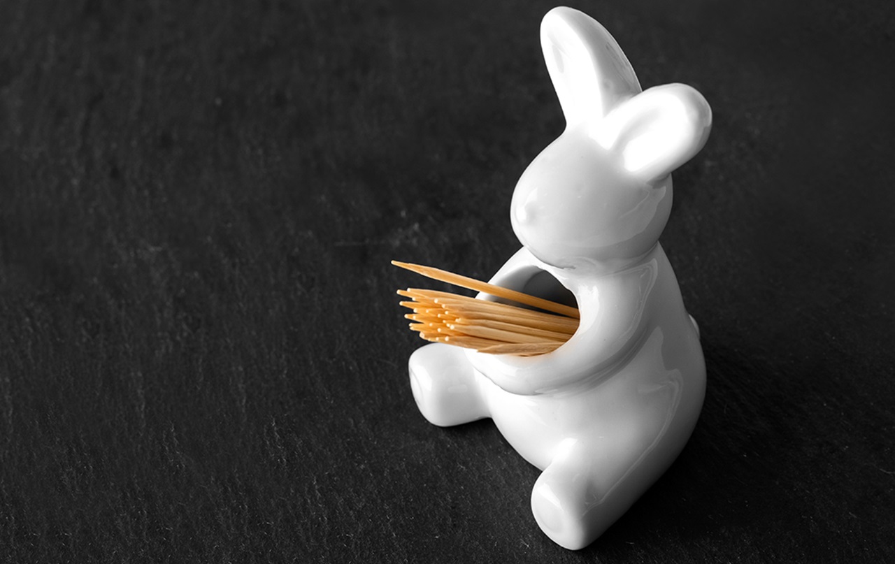 Mouth Healthy toothpicks displayed in bunny